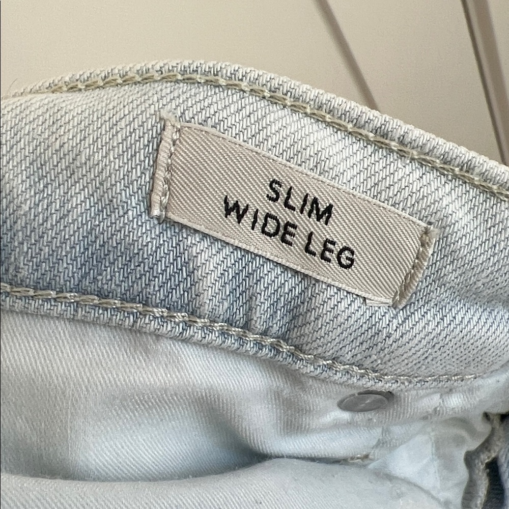 🕶️J.Crew Slim wide-leg jean Misty Surf light blue wash 12/14 sz 32 - Picture 10 of 10